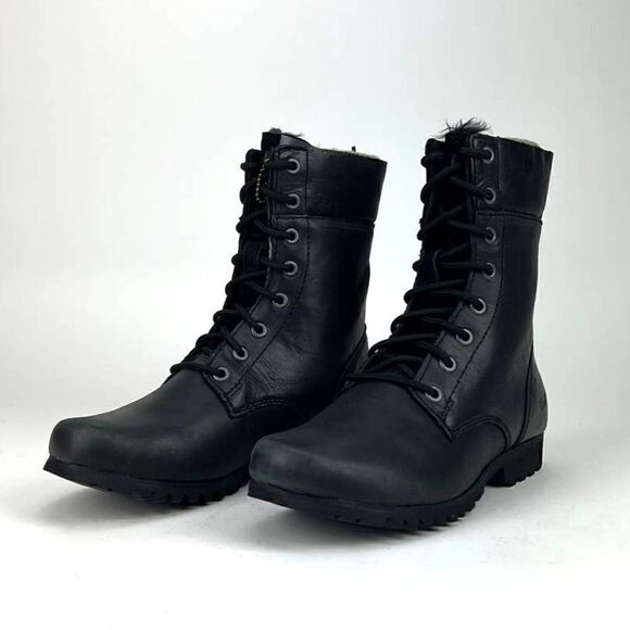 New Caterpillar CAT Women 7.5 US/EU 38.5 Winter Alexi Combat Black Ankle Boots - Picture 2 of 10